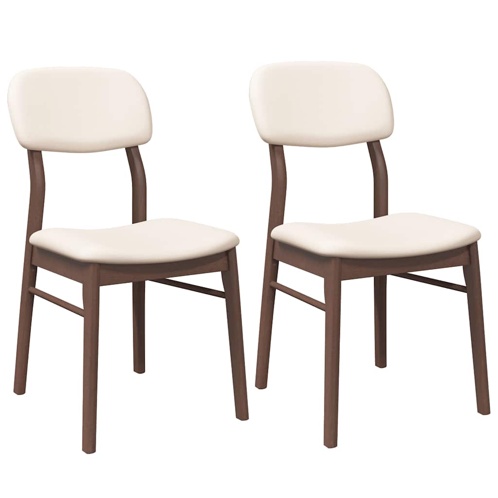 Esszimmerstühle mit Kissen 2 Stk. Braun Massivholz Gummibaum