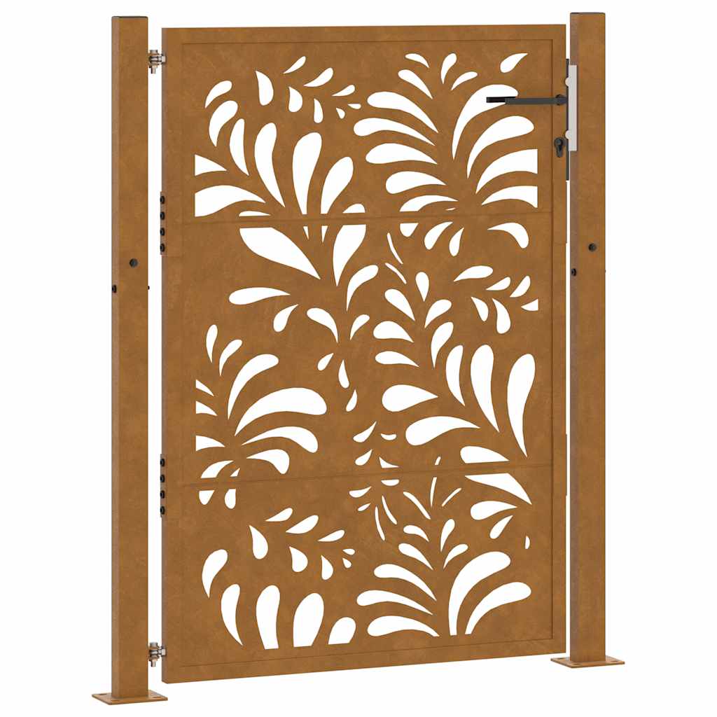 Gartentor 105x130 cm Wetterfester Stahl Wellen-Design