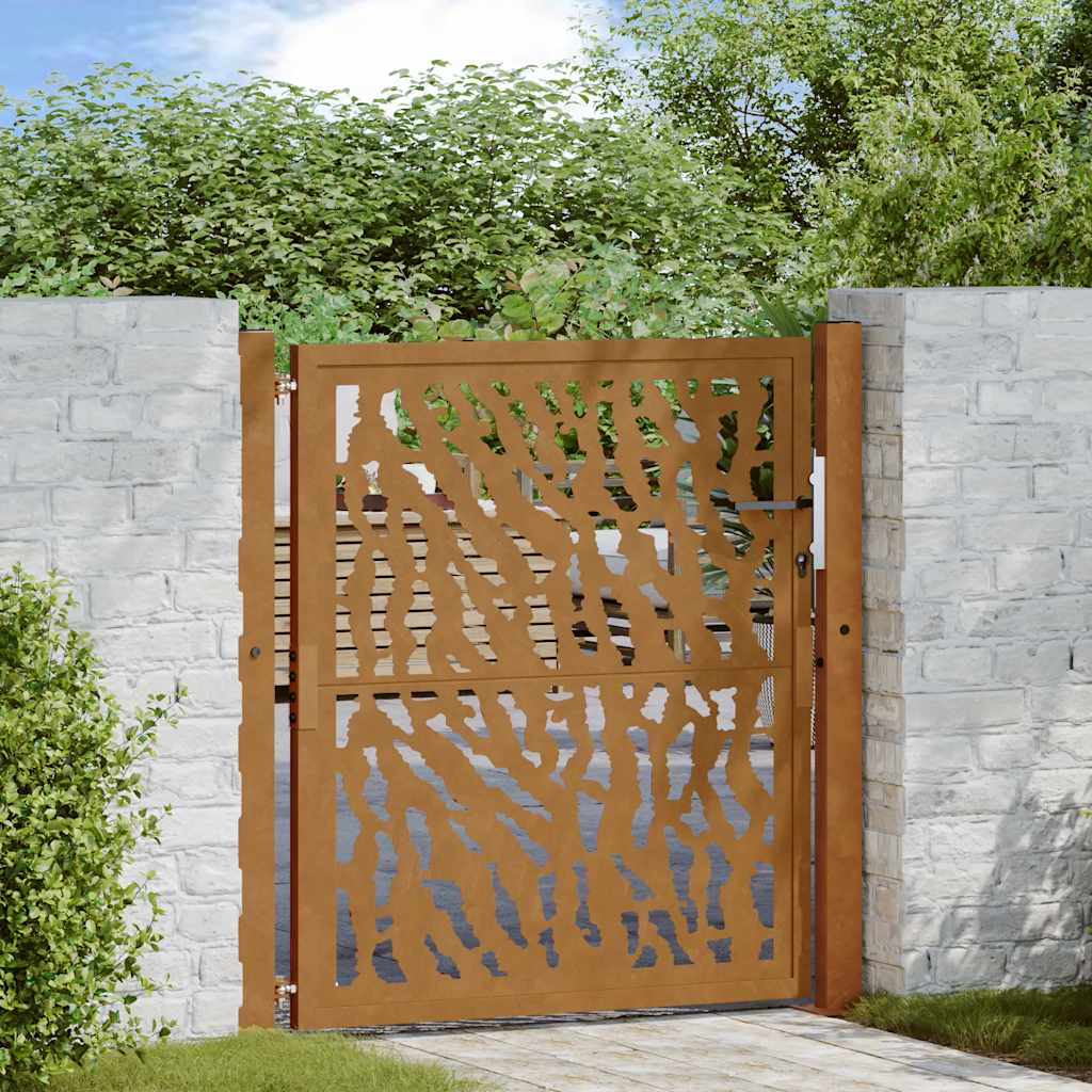 Gartentor 105x105 cm Wetterfester Stahl Spurendesign