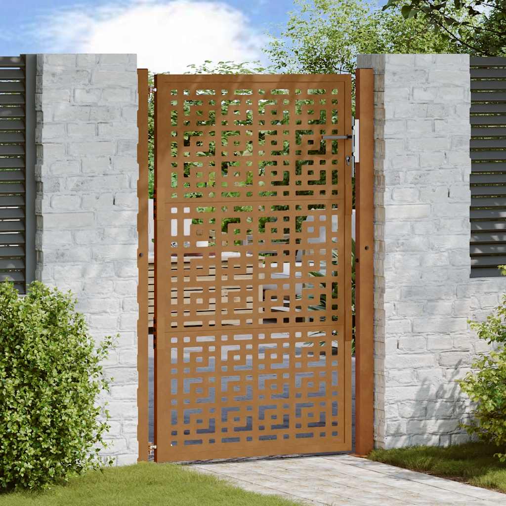 Gartentor 105x155 cm Wetterfester Stahl Kreuz-Design