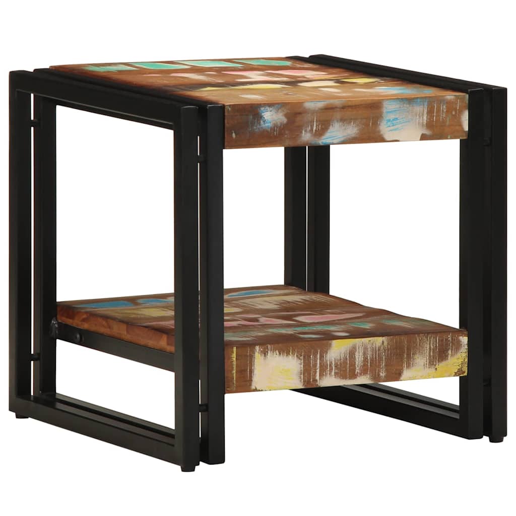 Couchtisch Mehrfarbig 40 x 40 x 38 cm recyceltes Massivholz