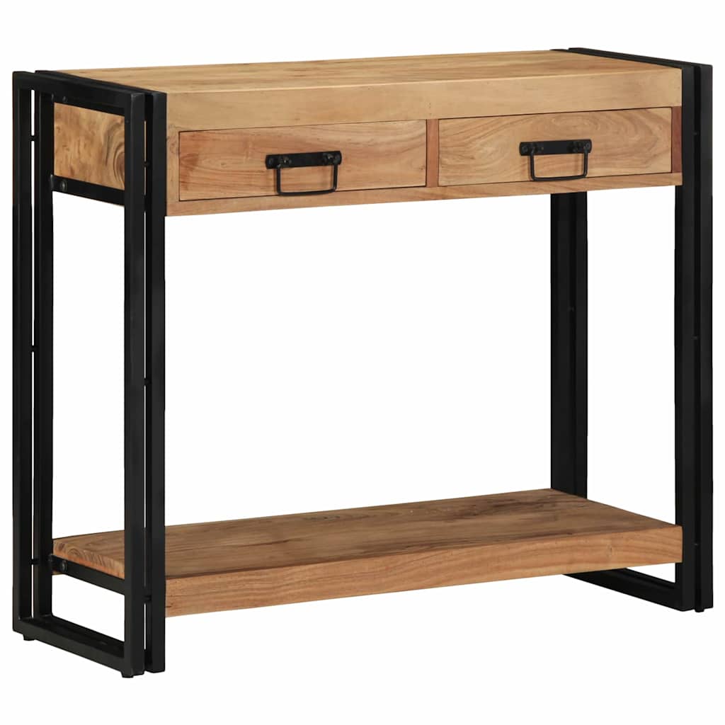 Konsolentisch mit Regal Braun 90 x 33 x 75 cm Akazie Massivholz