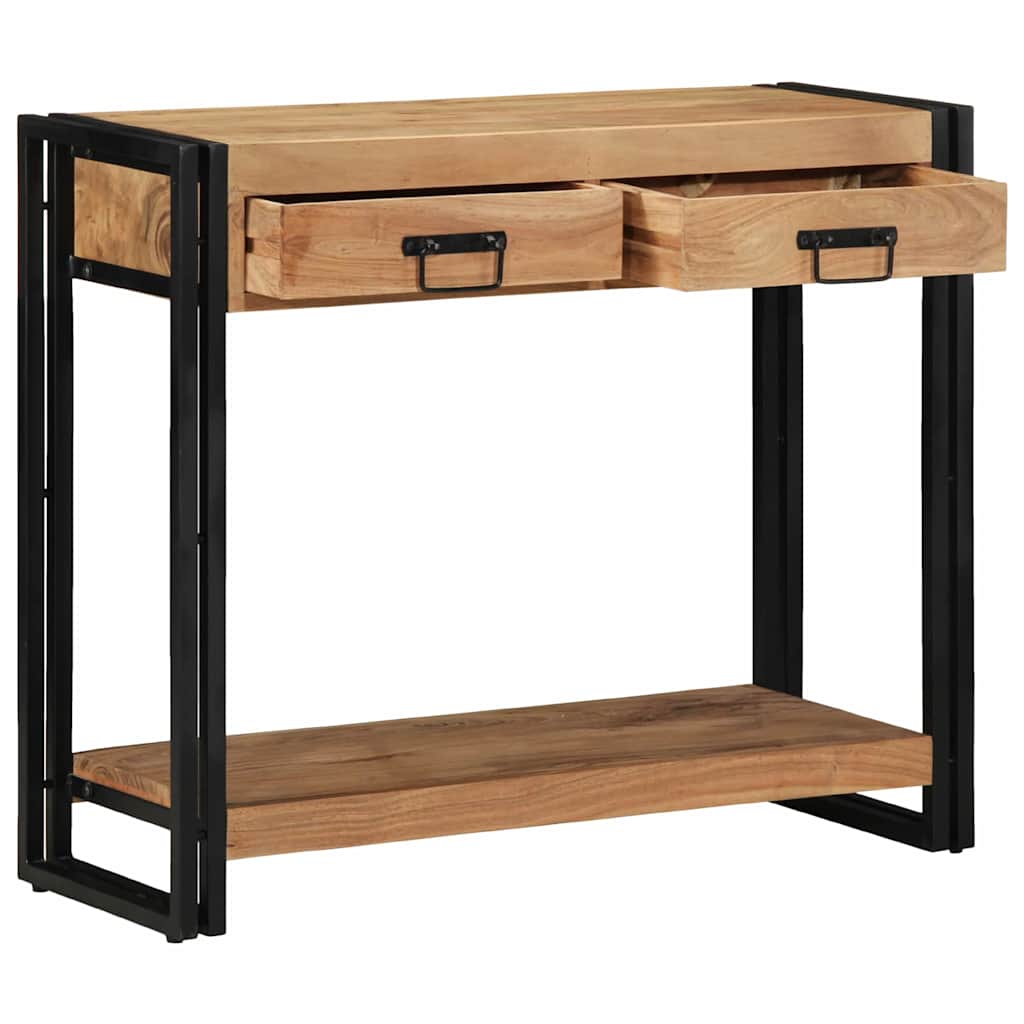 Konsolentisch mit Regal Braun 90 x 33 x 75 cm Akazie Massivholz