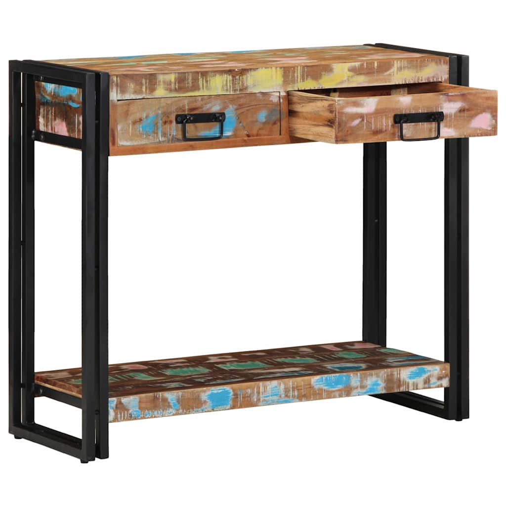Konsolentisch Mehrfarbig 90 x 33 x 75 cm recyceltes Massivholz