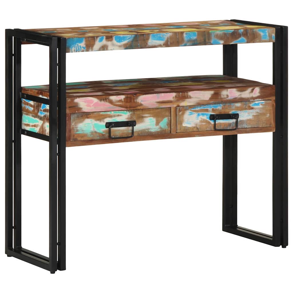 Konsolentisch Mehrfarbig 90 x 33 x 75 cm recyceltes Massivholz