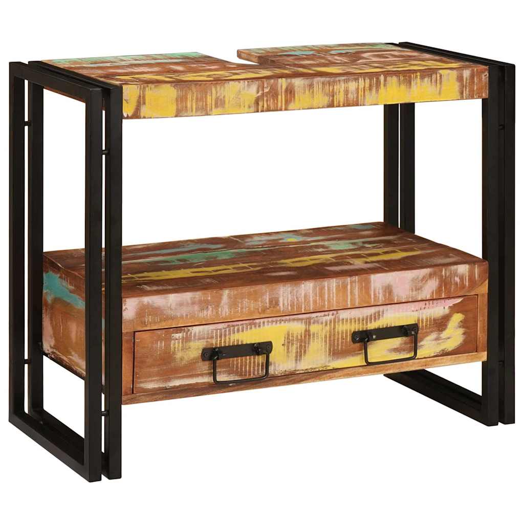 Waschbeckenunterschrank Massives Reclaimed-Holz, Eisen