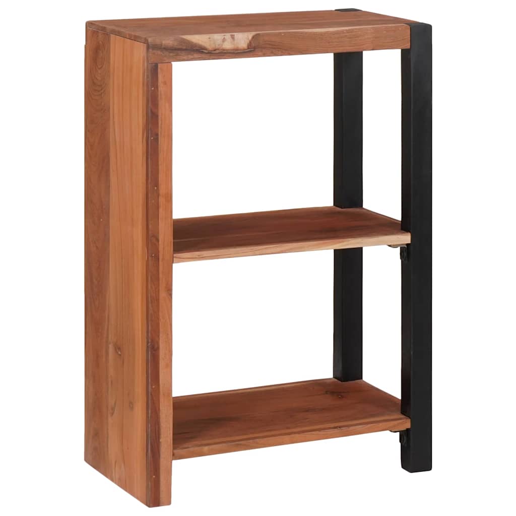 Bücherregal Braun, Schwarz 50 x 30 x 75 cm Massives Akazienholz
