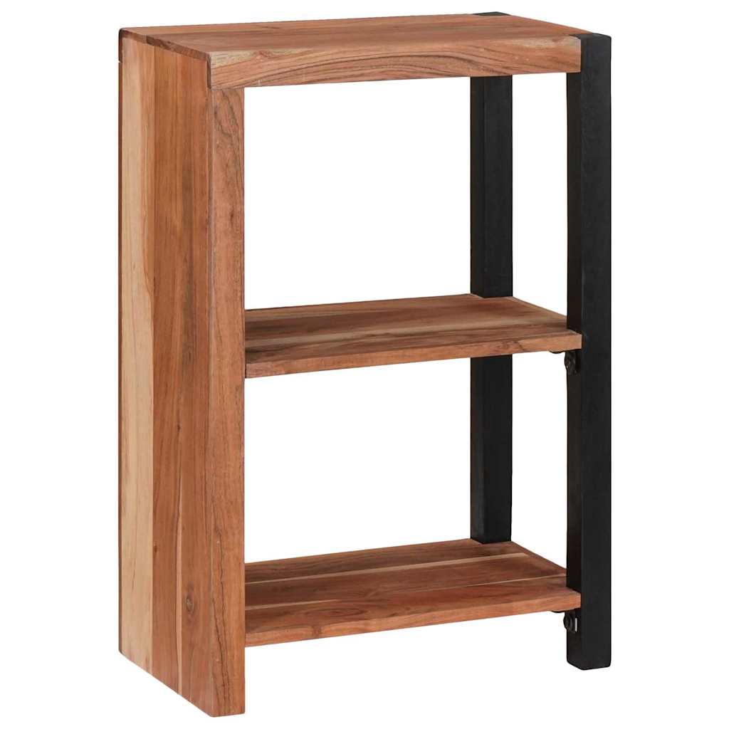 Bücherregal Braun, Schwarz 50 x 30 x 75 cm Massives Akazienholz