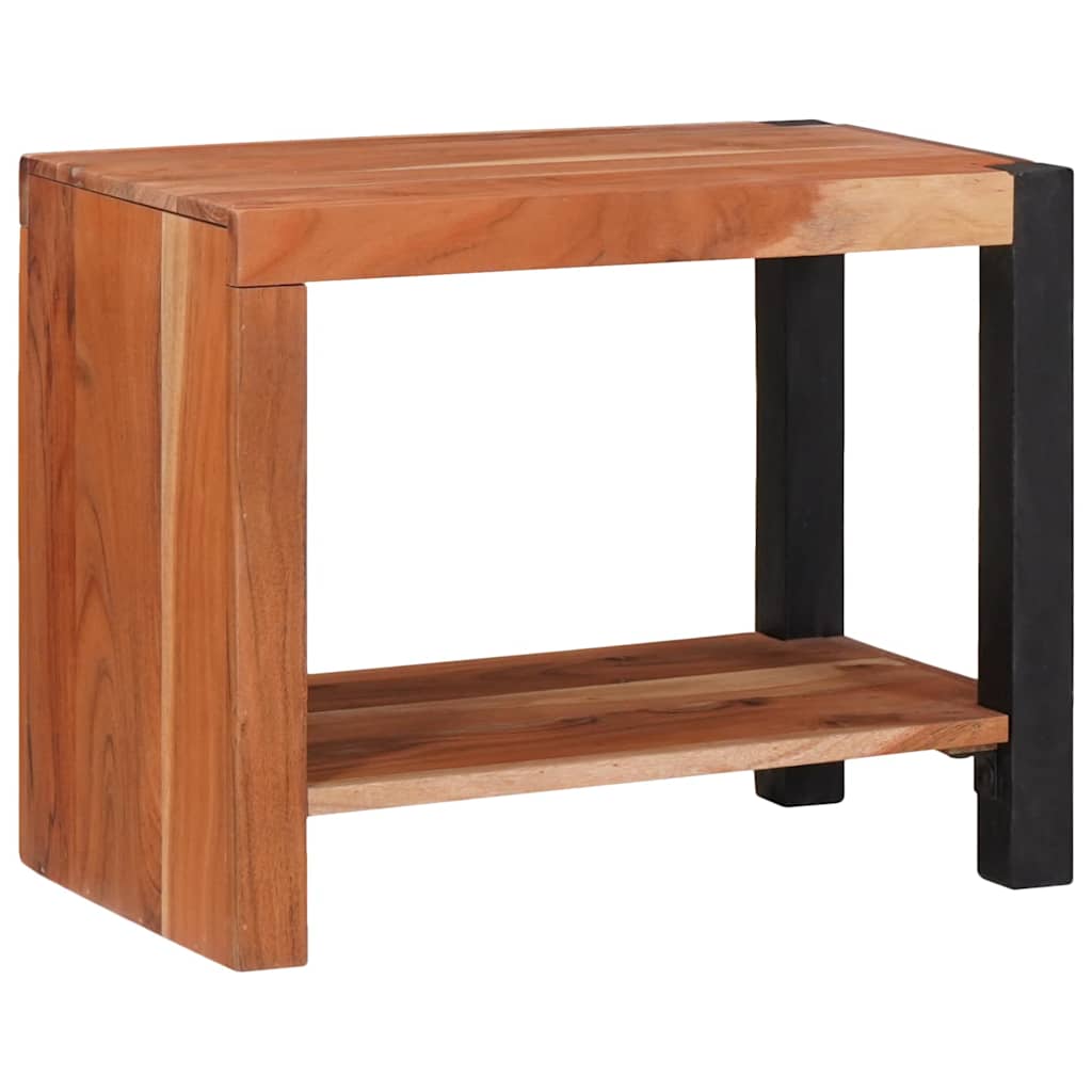 Bücherregal Braun, Schwarz 50 x 30 x 40 cm Massives Akazienholz