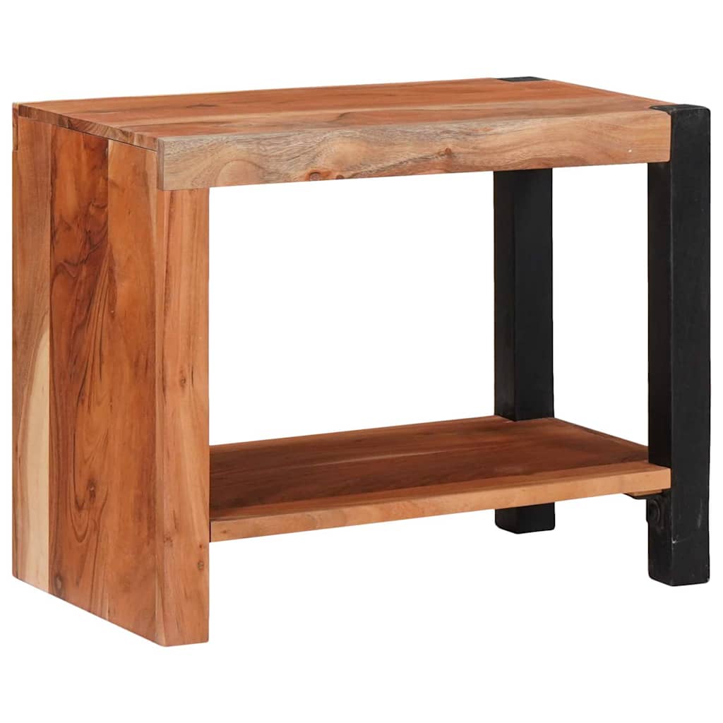 Bücherregal Braun, Schwarz 50 x 30 x 40 cm Massives Akazienholz