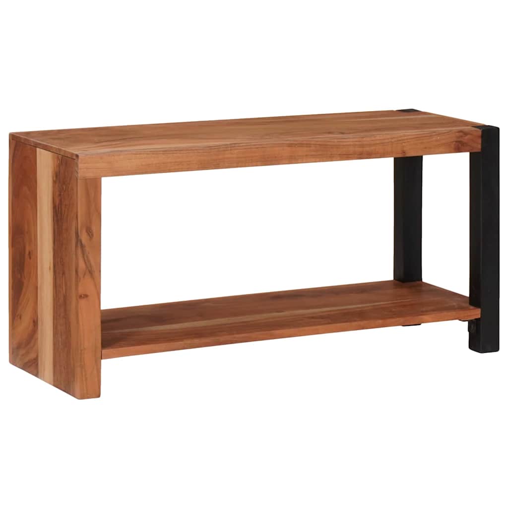 Bücherregal Braun, Schwarz 80 x 30 x 40 cm Massives Akazienholz