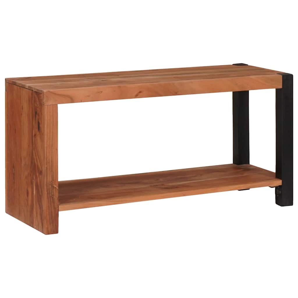 Bücherregal Braun, Schwarz 80 x 30 x 40 cm Massives Akazienholz