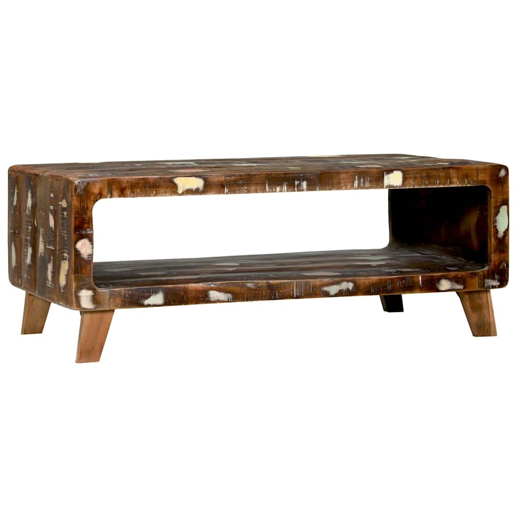 Couchtisch Mehrfarbig 90 x 50 x 35 cm recyceltes Massivholz