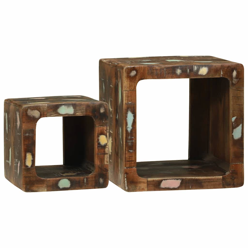 TV Einheit mit Regal 2 pcs Mehrfarbig recyceltes Massivholz