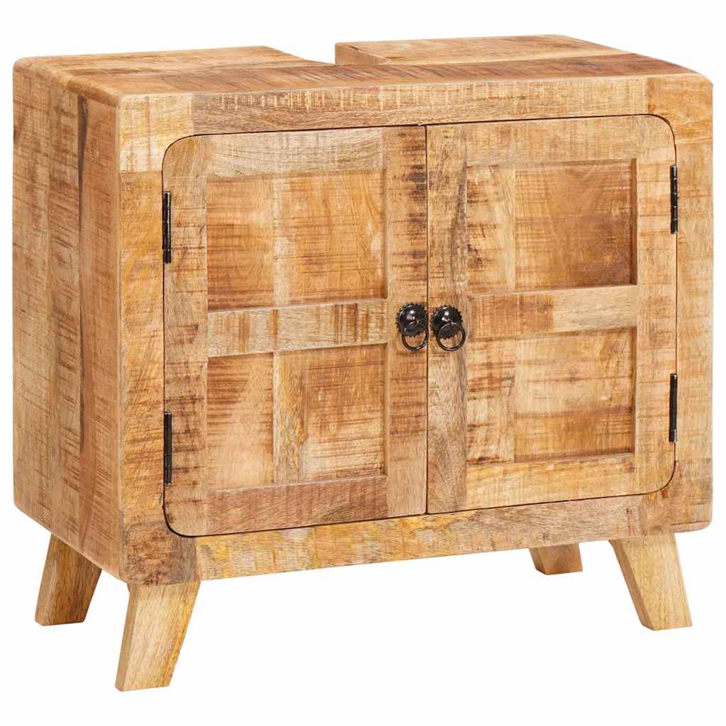 Badezimmer Schrank Braun Massives Mangoholz, Ingenieurholz
