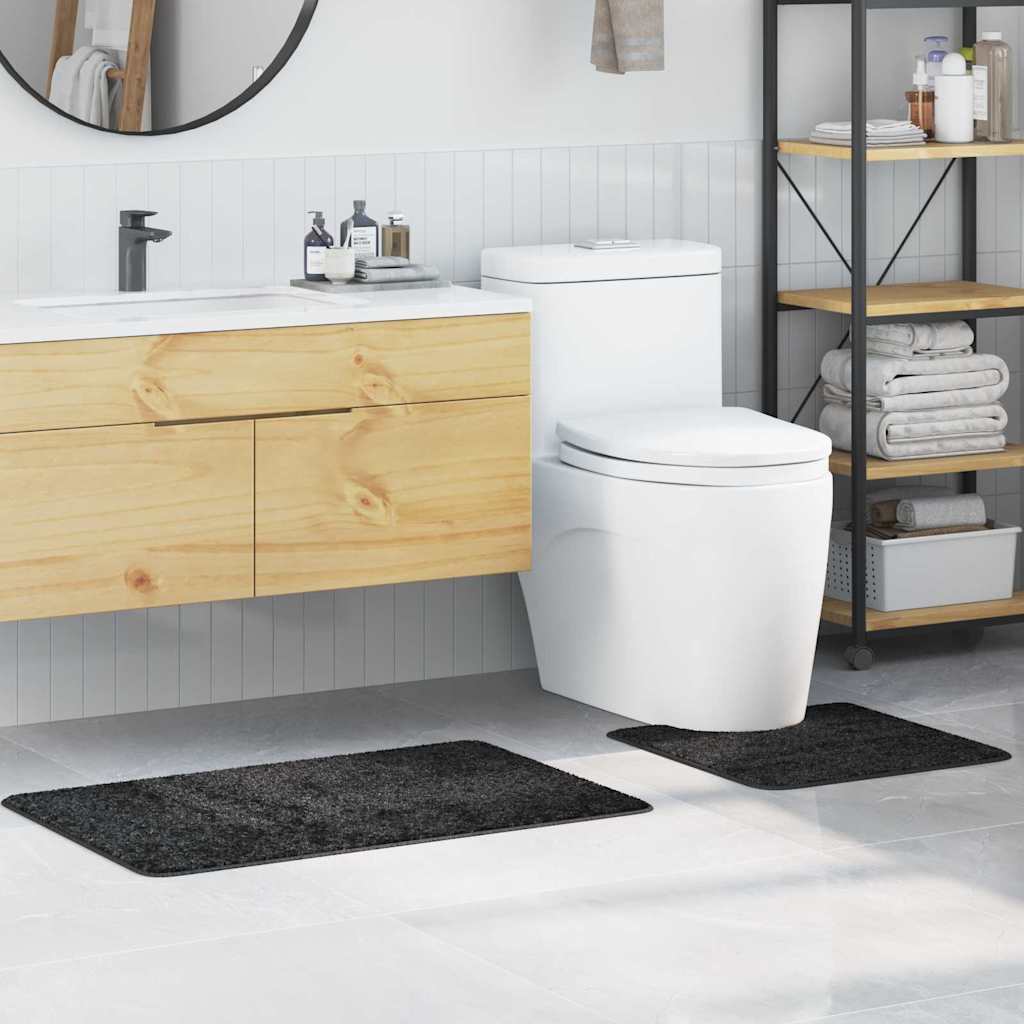 Badematte 2 pcs Dunkelgrau 50 x 50 cm Polypropylen