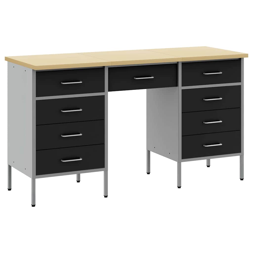 Werkbank mit Schubladen 3 pcs Schwarz 150 x 55 x 85 cm