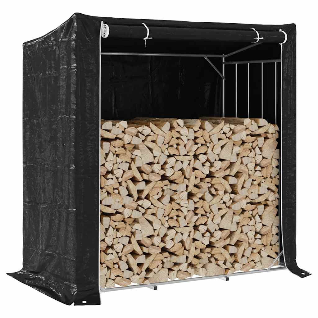 Brennholzregal mit Regenschutz 200x100x200 cm Verzinkter Stahl