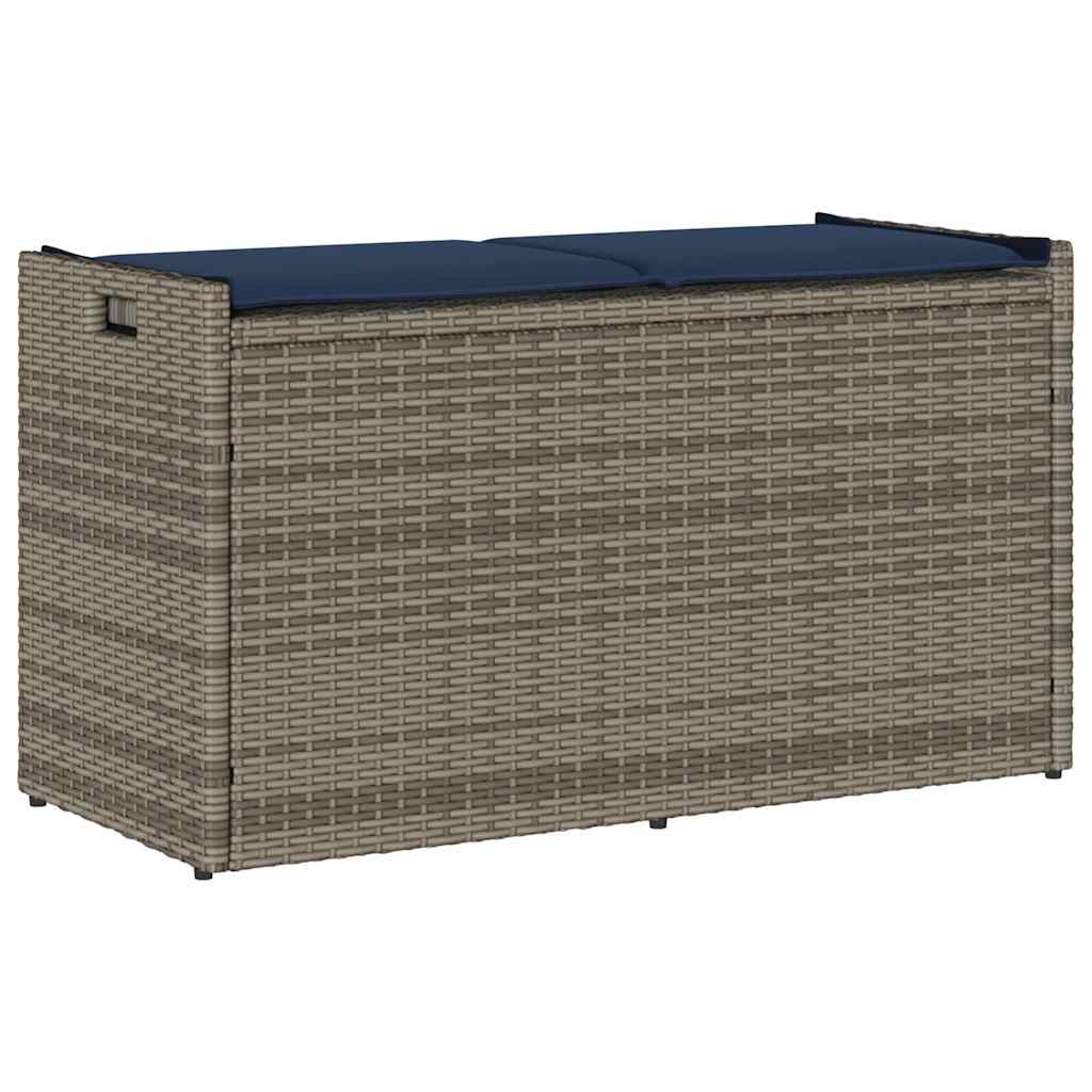Outdoor-Sitzbank mit Stauraum und Kissen Grau 100 cm