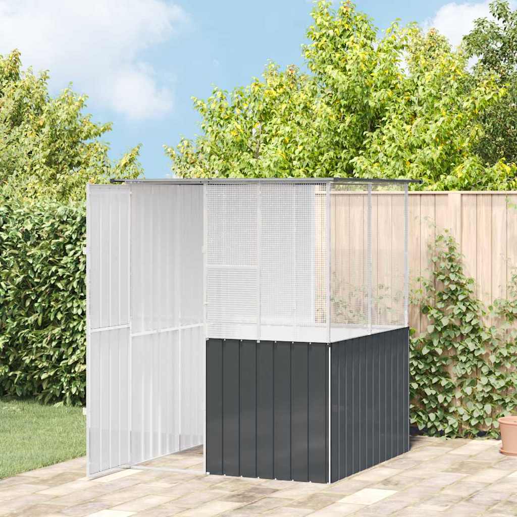 Vogelkäfig Anthrazit 154 x 154 x 200 cm Verzinkter Stahl