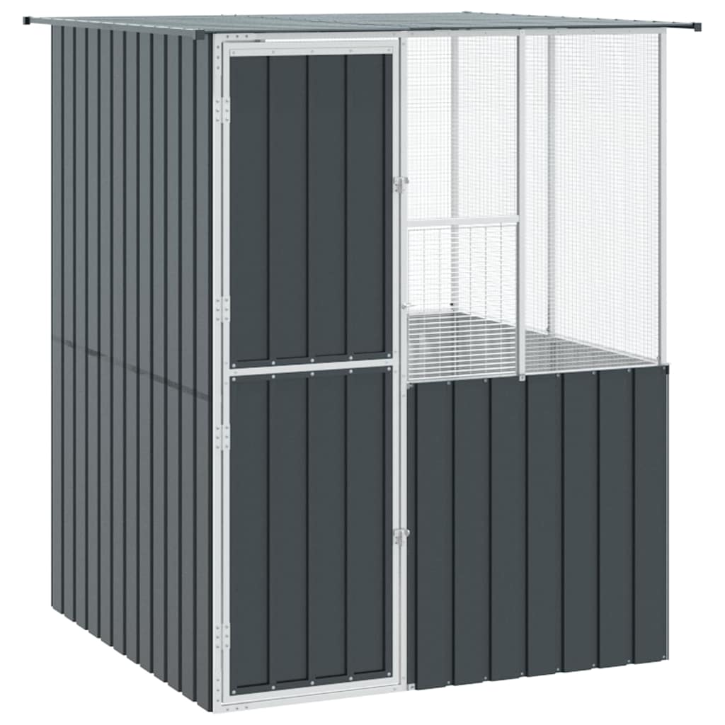 Vogelkäfig Anthrazit 154 x 154 x 200 cm Verzinkter Stahl