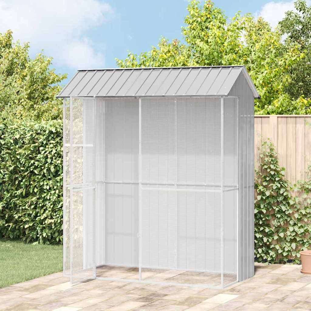 Vogelkäfig Grau 215 x 110 x 247 cm Verzinkter Stahl