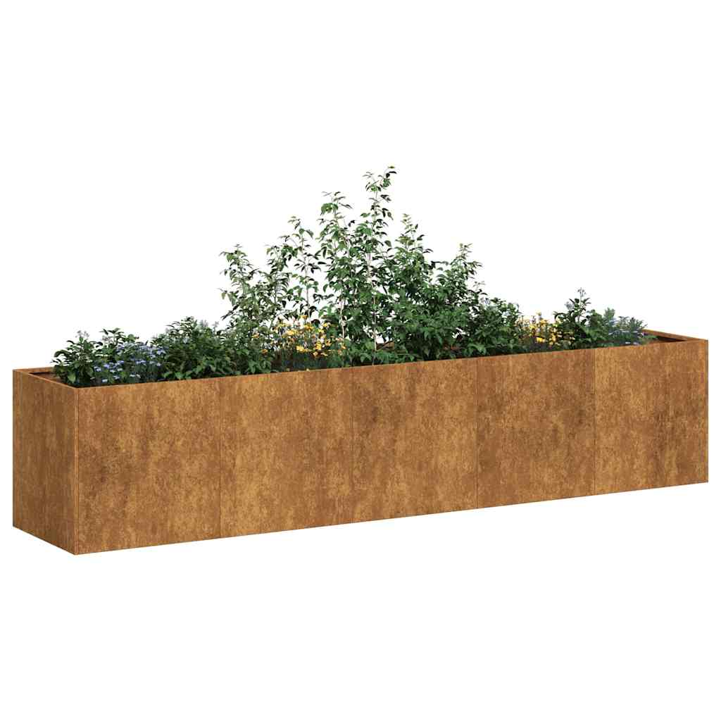 Pflanzkübel Rostig 200x40x40 cm Wetterfester Stahl