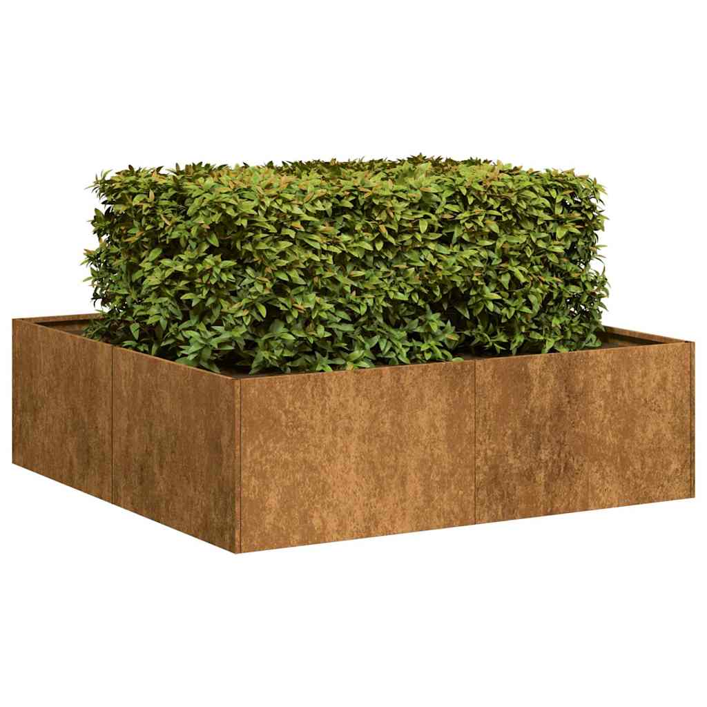 Pflanzkübel Rostig 100x100x30 cm Wetterfester Stahl