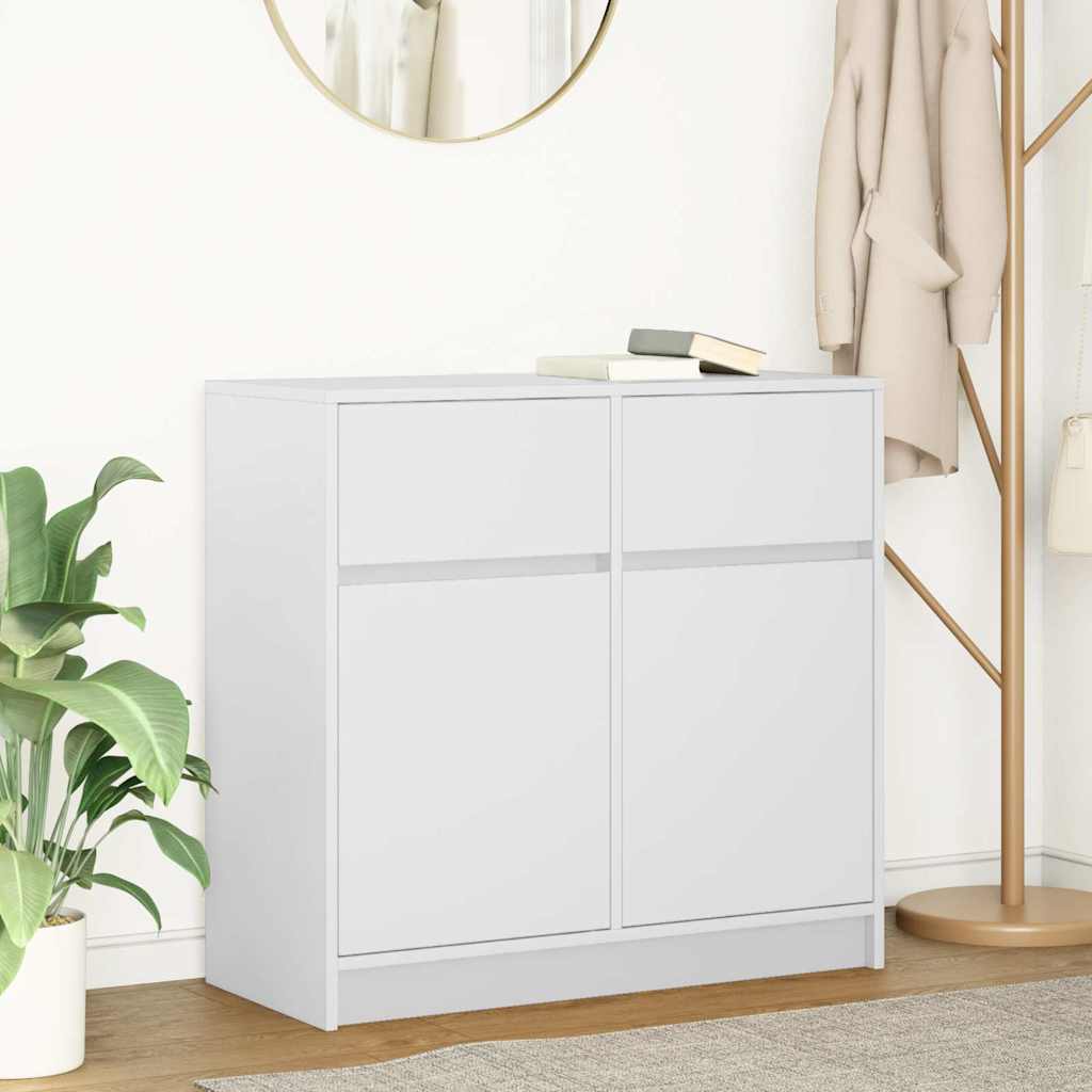 Sideboard mit Schublade Weiß 80x34x76 cm Holzwerkstoff