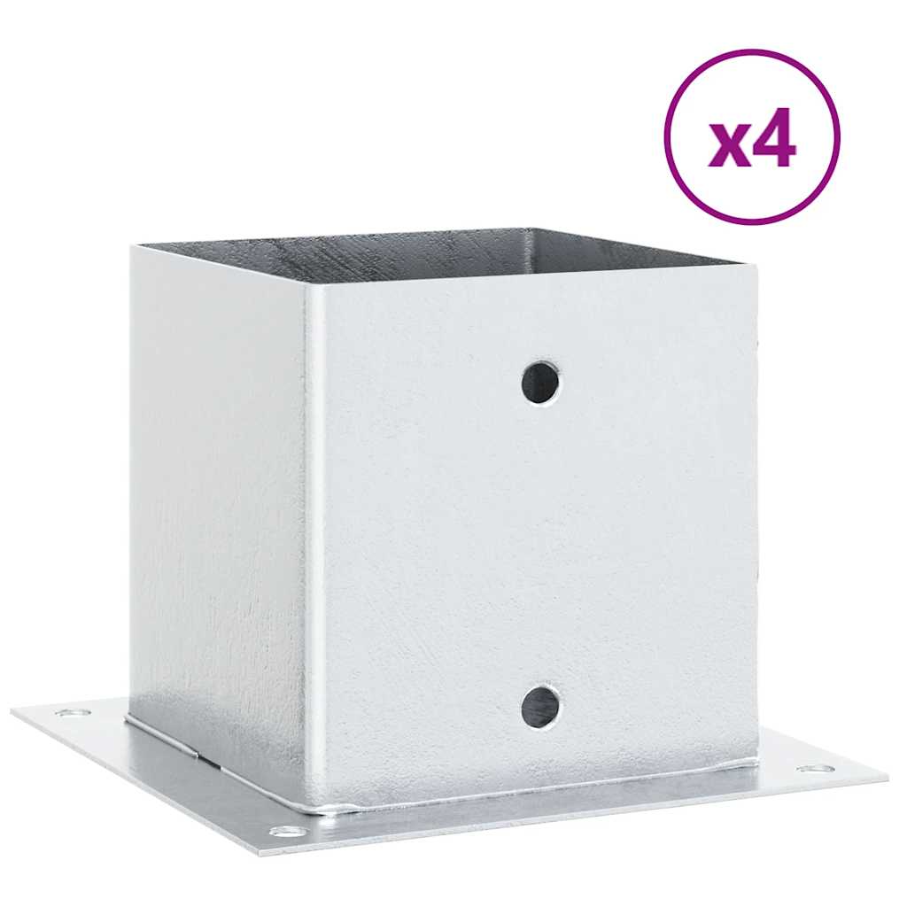 Pfostenträger Quadratisch 4Stk. Silber 141x141mm Stahl Verzinkt
