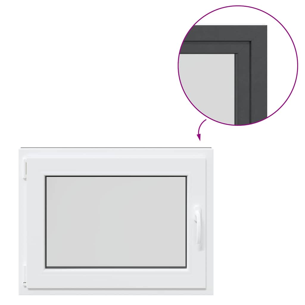 Kellerfenster "RISOR" 80x60 cm Drehkipp DIN Links Anthrazit