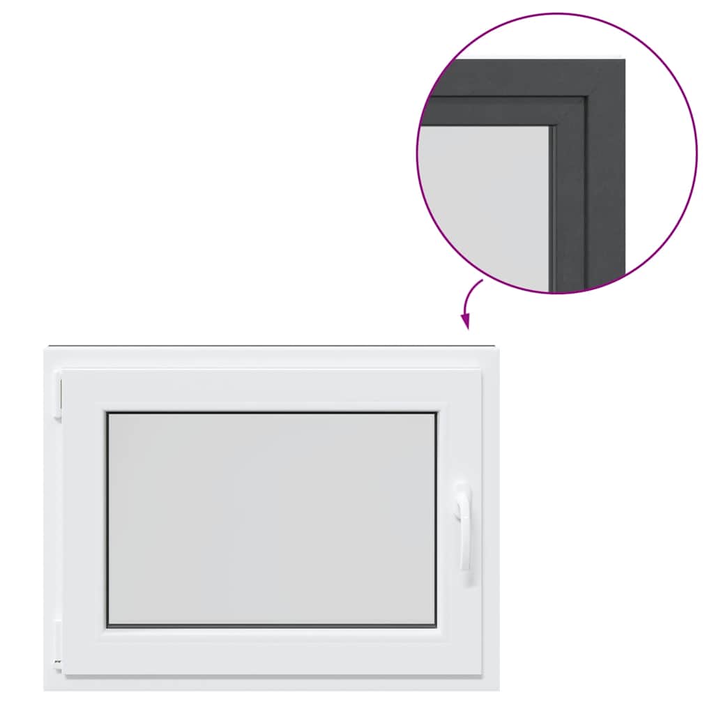 Kellerfenster "RISOR" 80x70 cm Drehkipp DIN Links Anthrazit