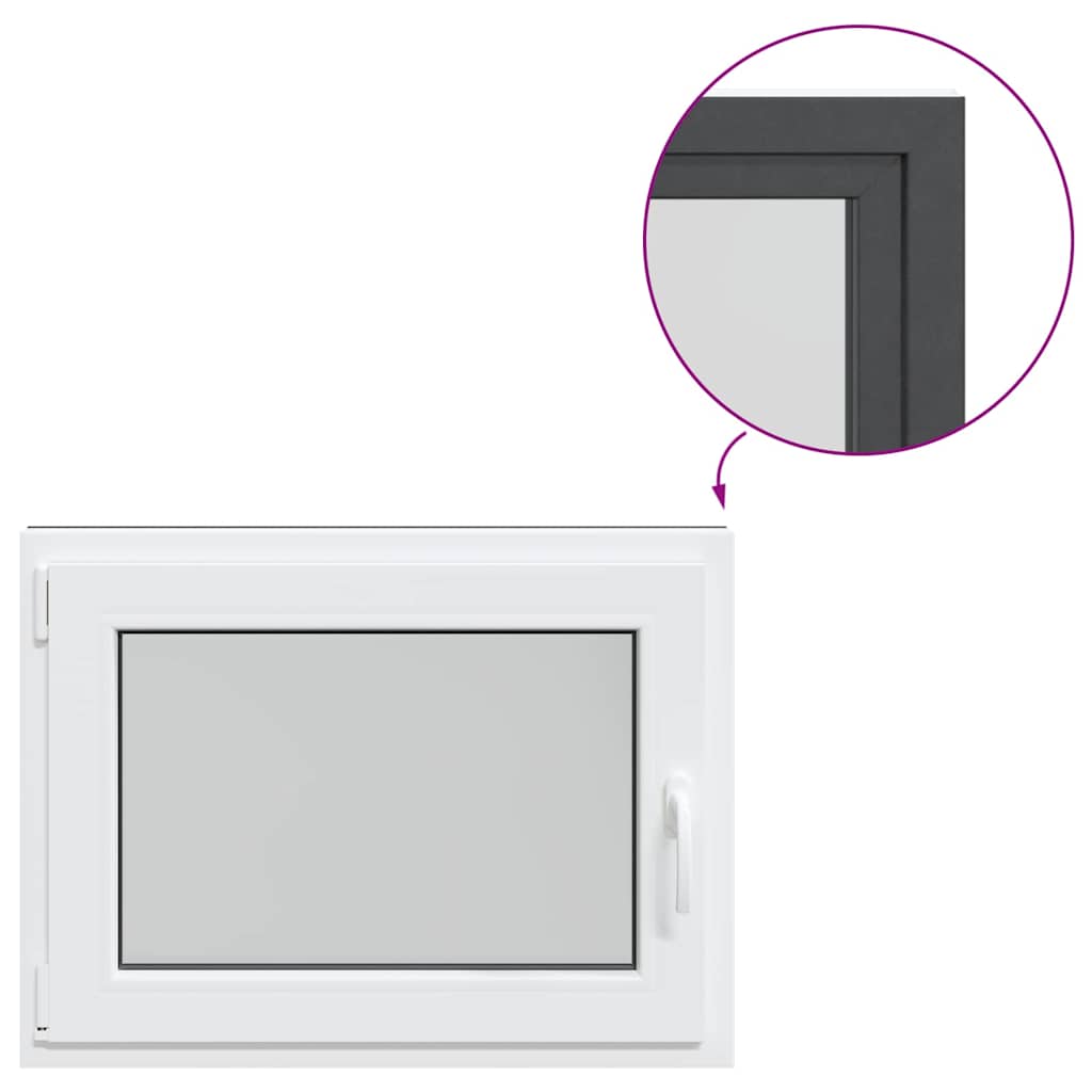 Kellerfenster "RISOR" 80x50 cm Drehkipp DIN Links Anthrazit