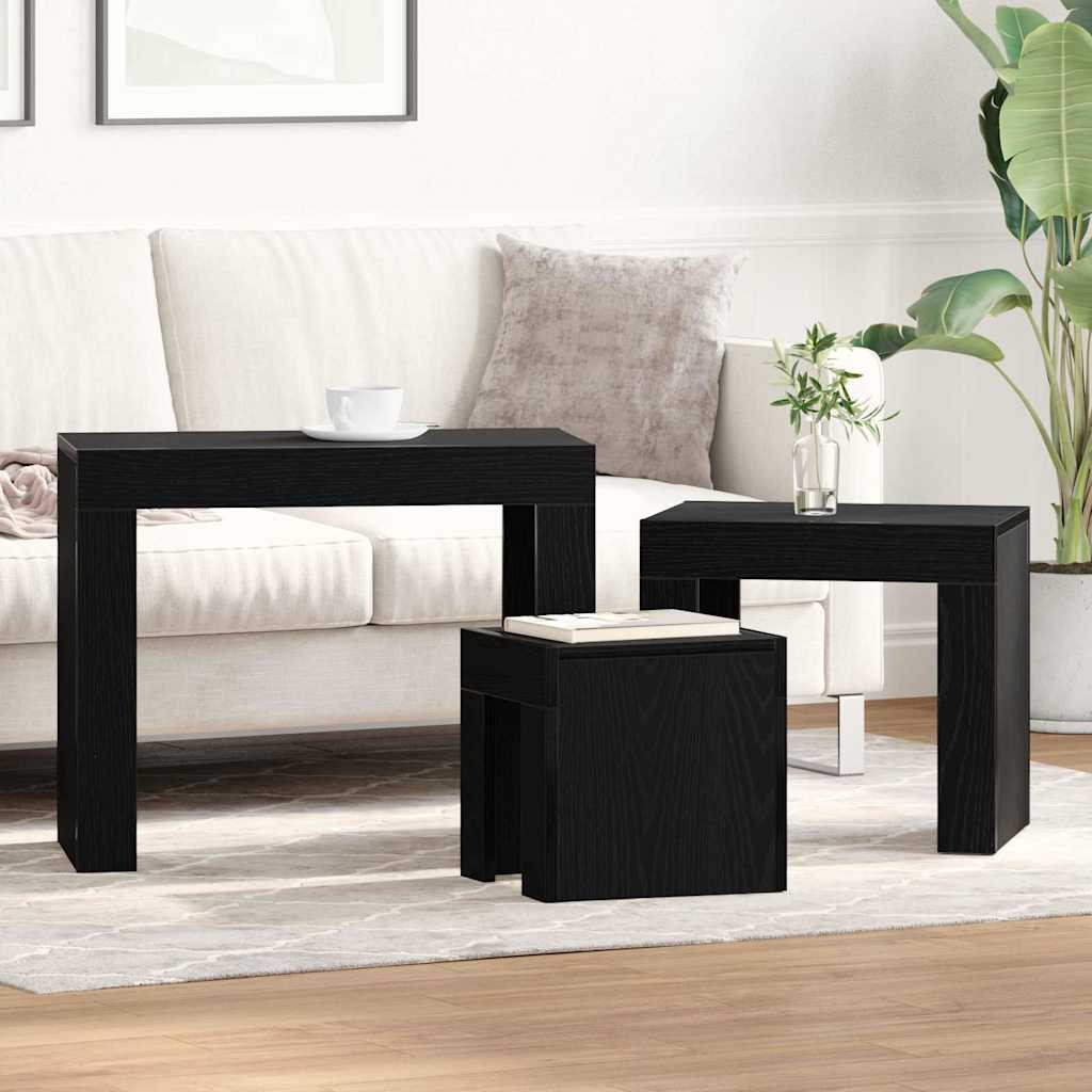 Nestingtisch 3 pcs Schwarze Eiche 61 x 30 x 50 cm Holzwerkstoff
