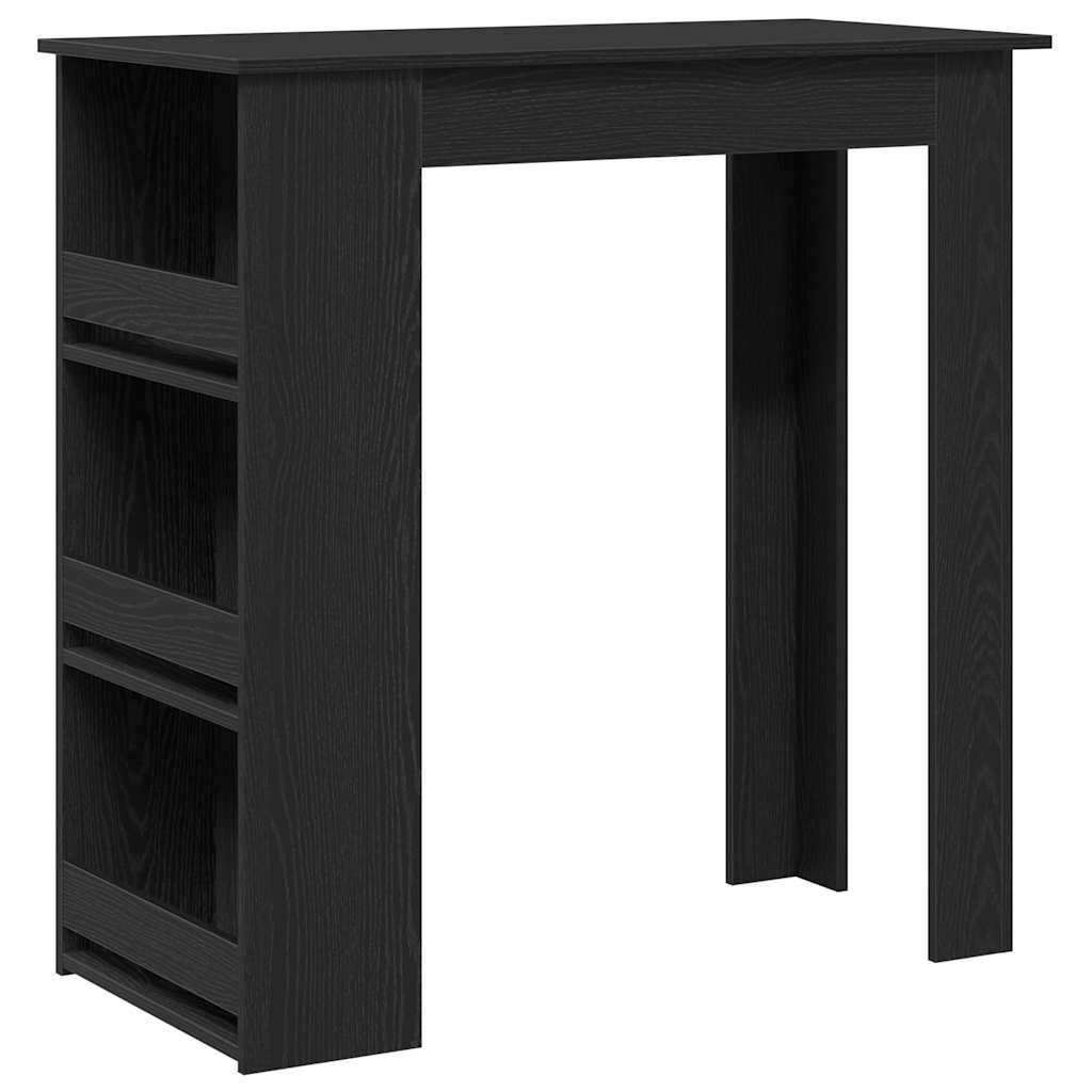 Bartisch mit Regal Schwarz Eichen-Optik 102x50x103,5 cm
