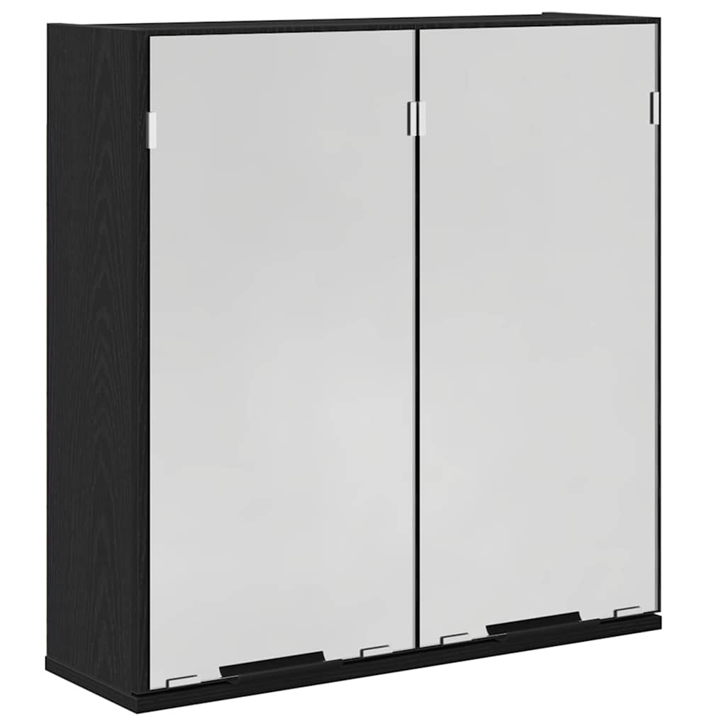 Badezimmerspiegelschrank mit Tür Schwarze Eiche 64 x 20 x 67 cm
