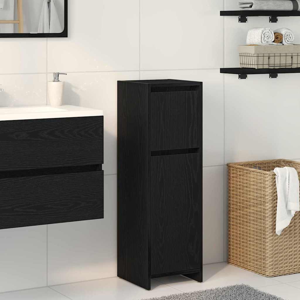 Badezimmerschrank Schwarze Eiche 30 x 30 x 95 cm Holzwerkstoff