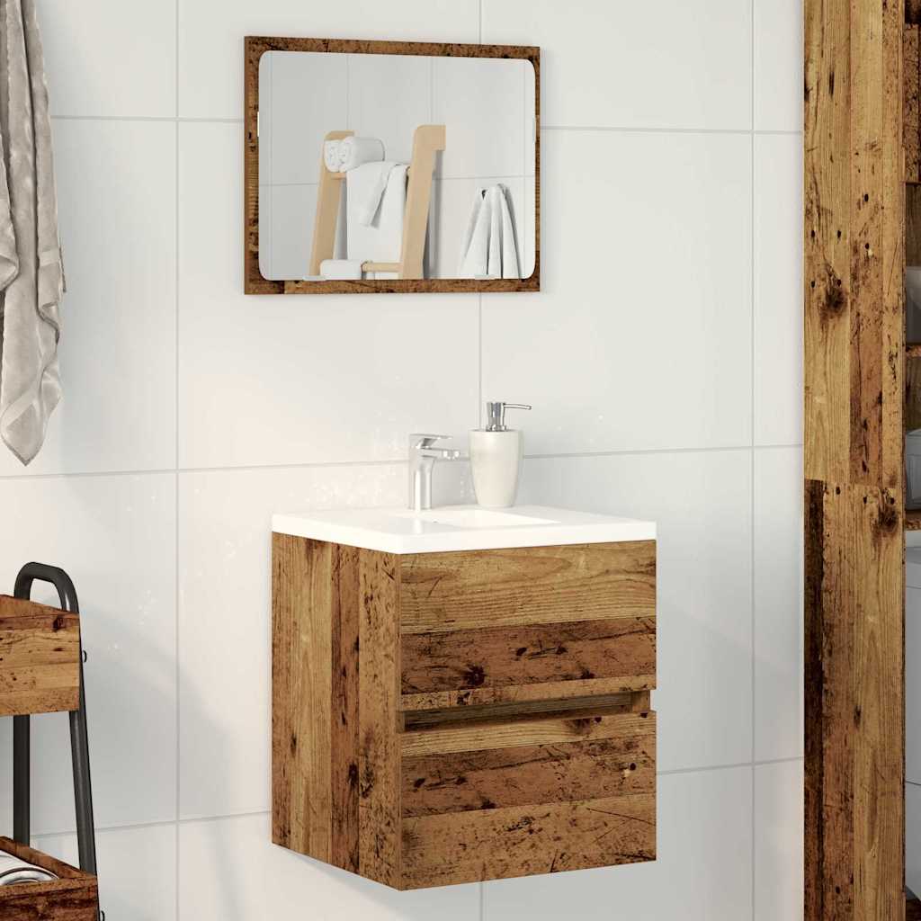 Badezimmer-Waschbeckenschrank Altholz-Optik 41x38,5x45 cm Holzwerkstoff