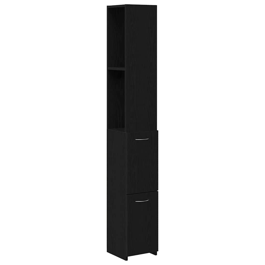 Badezimmerschrank Schwarze Eiche 25 x 25 x 170 cm Holzwerkstoff