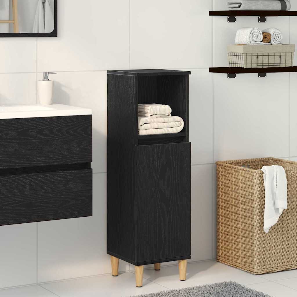 Badezimmerschrank Schwarze Eiche 30 x 30 x 100 cm Holzwerkstoff