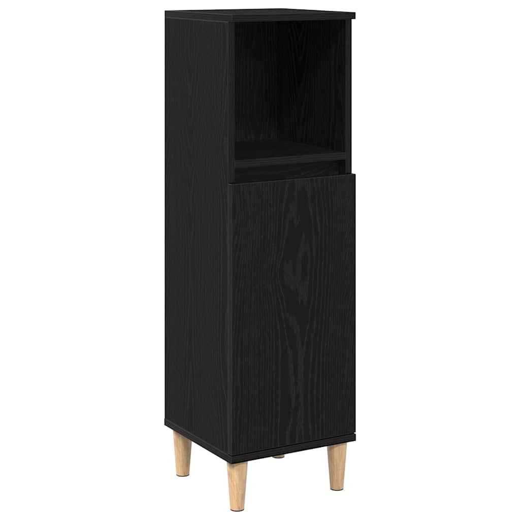 Badezimmerschrank Schwarze Eiche 30 x 30 x 100 cm Holzwerkstoff