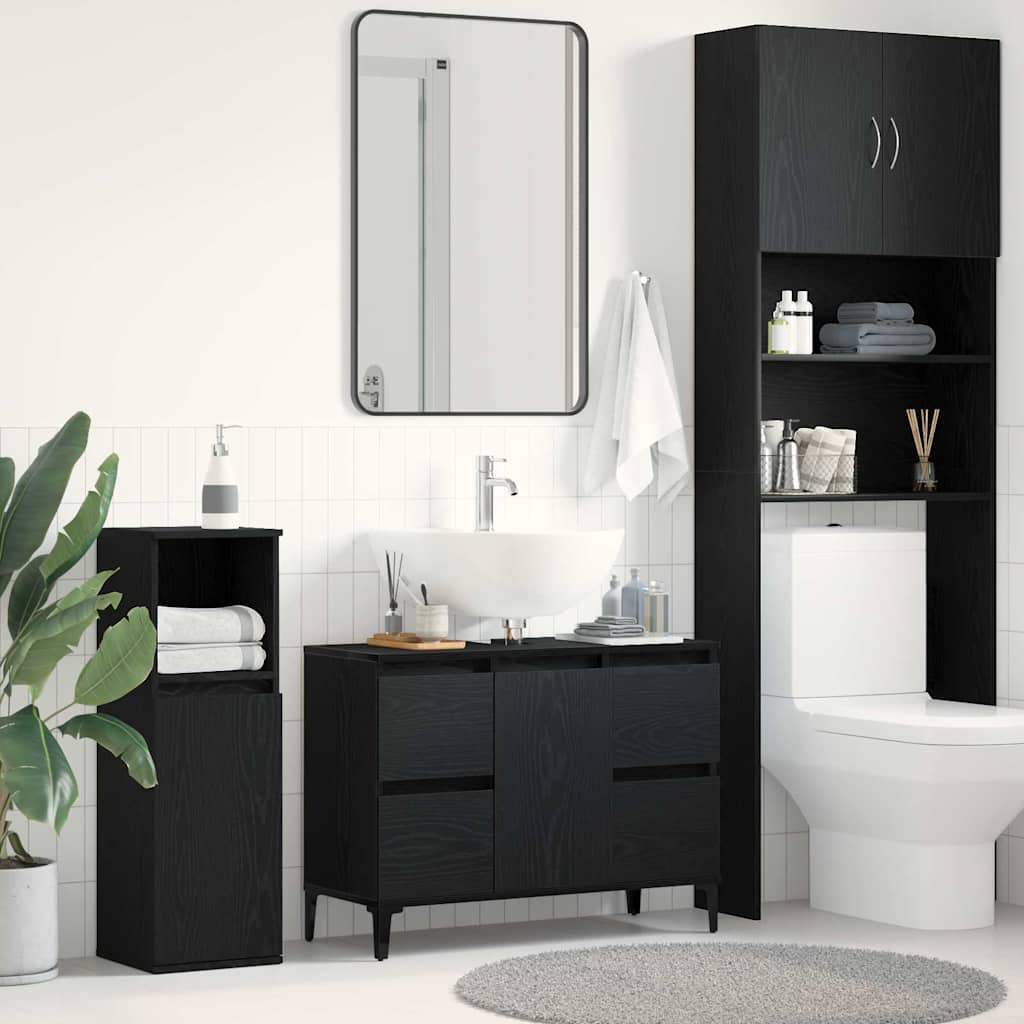 Spülenschrank Schwarze Eiche 80 x 33 x 60 cm Holzwerkstoff