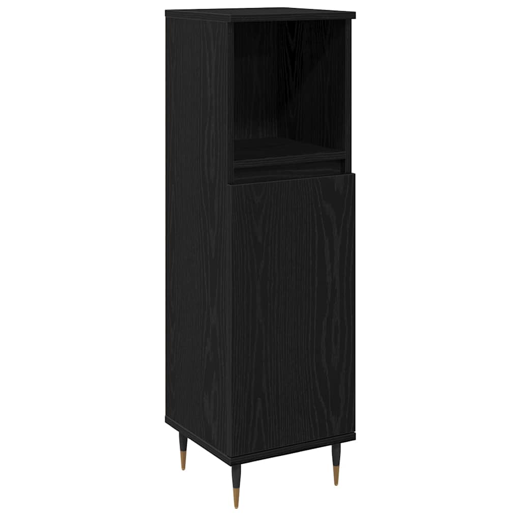 Badezimmerschrank Schwarze Eiche 30 x 30 x 100 cm Holzwerkstoff