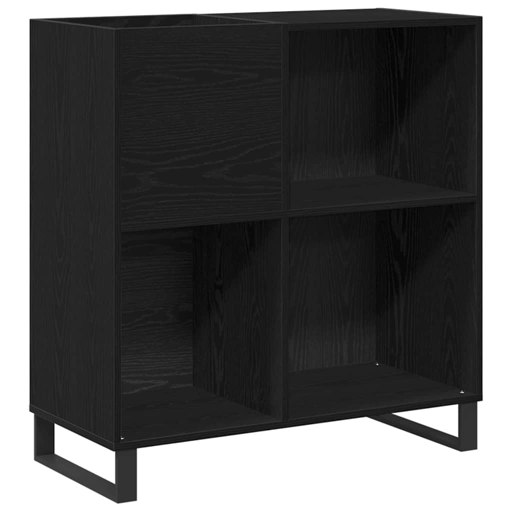 Schallplattenschrank mit Regal Schwarze Eiche 85 x 38 x 89 cm