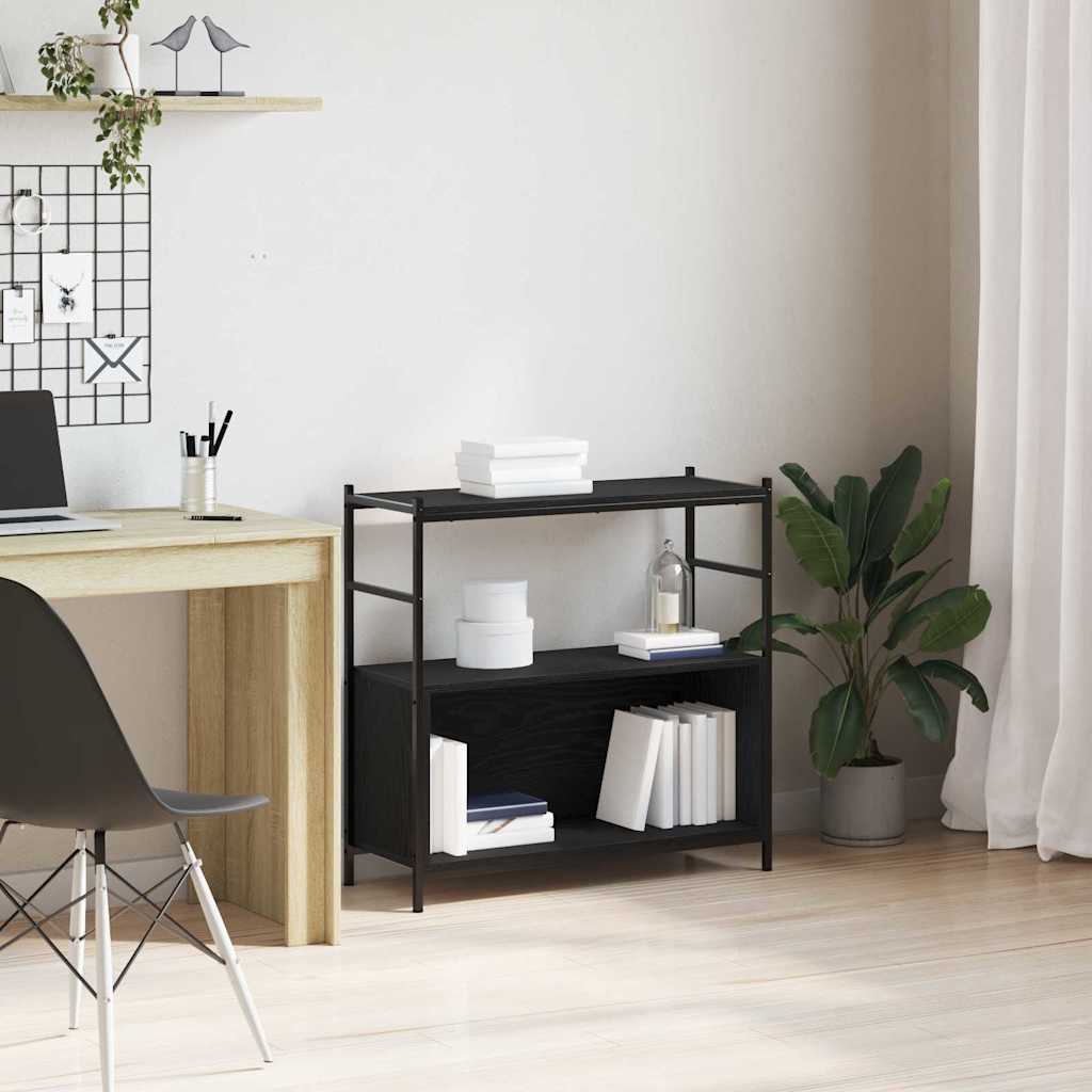 Regal Schwarze Eiche 80 x 30 x 78.5 cm Holzwerkstoff