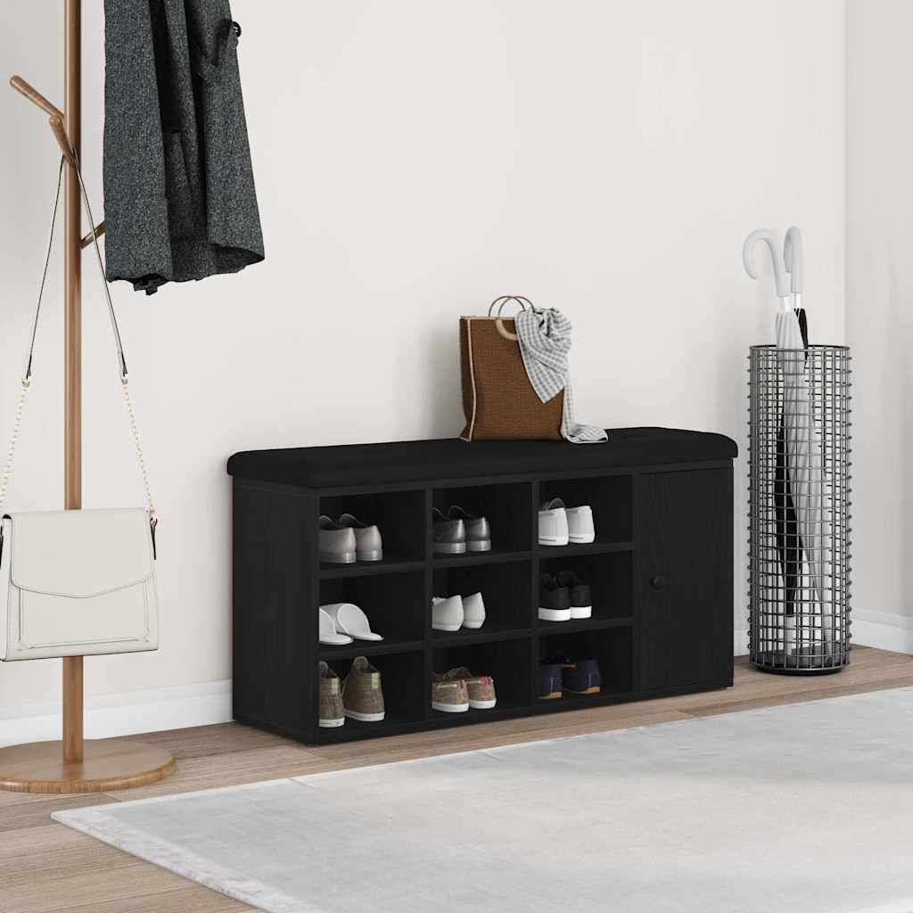 Schuhbank mit Schubladen Schwarz 100 x 30 x 48 cm Holzwerkstoff