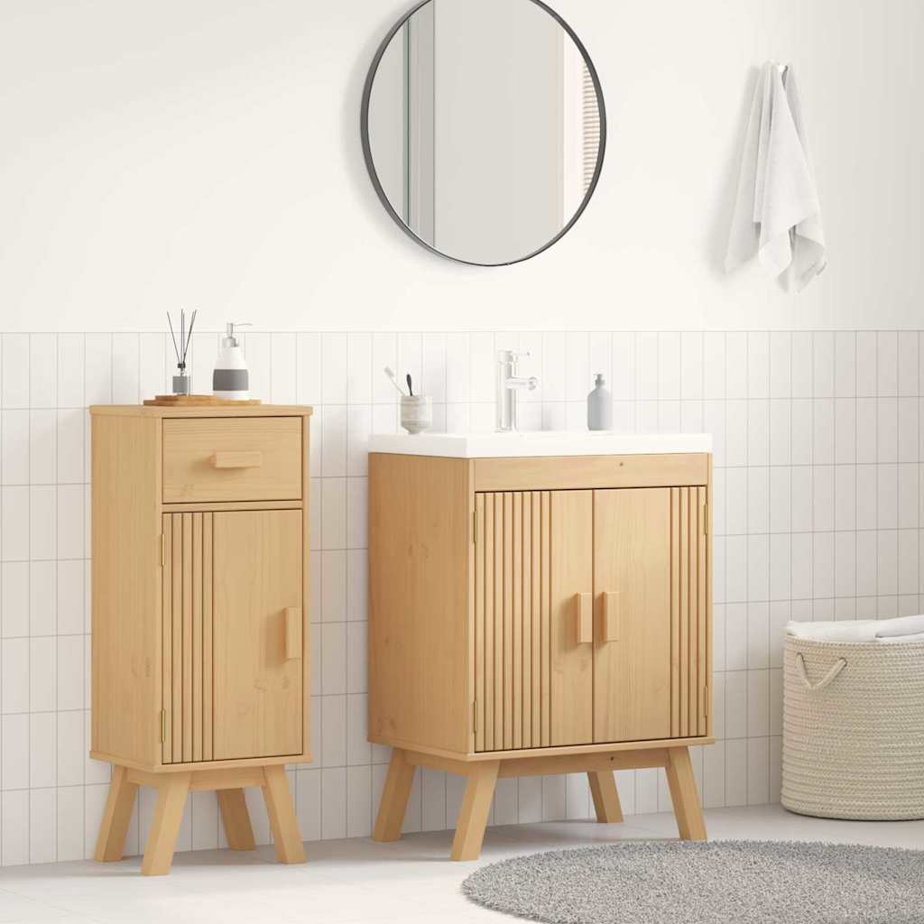 Waschbecken-Unterschrank mit Regal Braun 114 x 43 x 73.5 cm