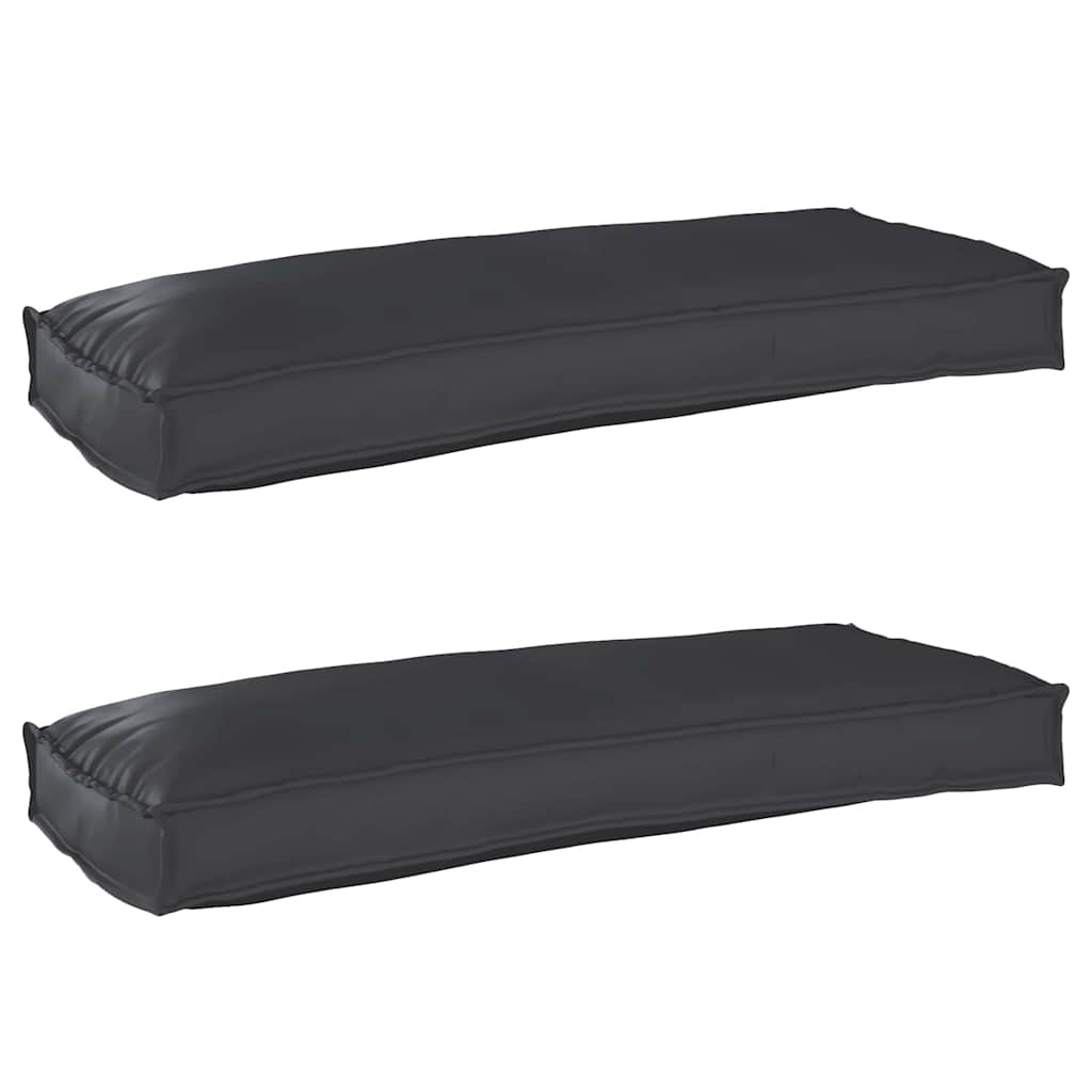 Pallet Kissen Set 2 pcs Schwarz 100 x 40 x 8 cm Oxford Stoff