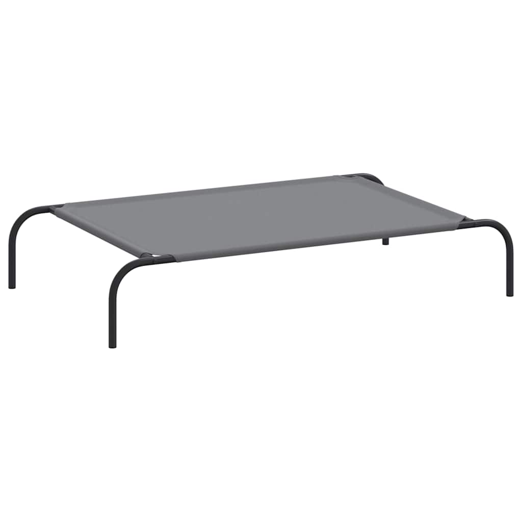 Hundebett Erhöht Grau 110x65x20 cm Oxford-Gewebe und Stahl