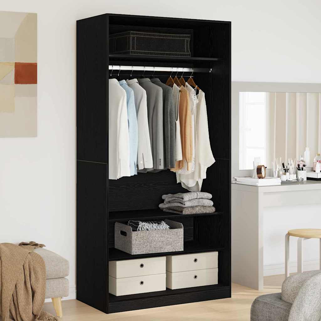 Kleiderschrank Schwarze Eiche 100 x 50 x 200 cm Holzwerkstoff